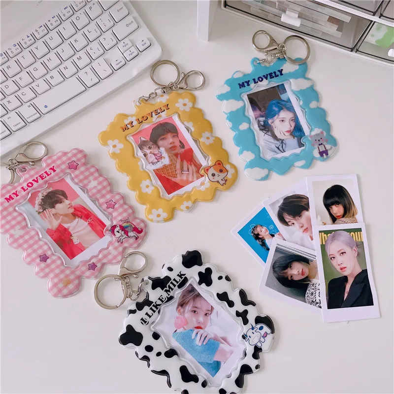 

Floral Cow Unicorn Photocard Holder Credit ID Bank Card Bus Card Protective Case Idol Card Photo Sleeves Korea Ins Stationery