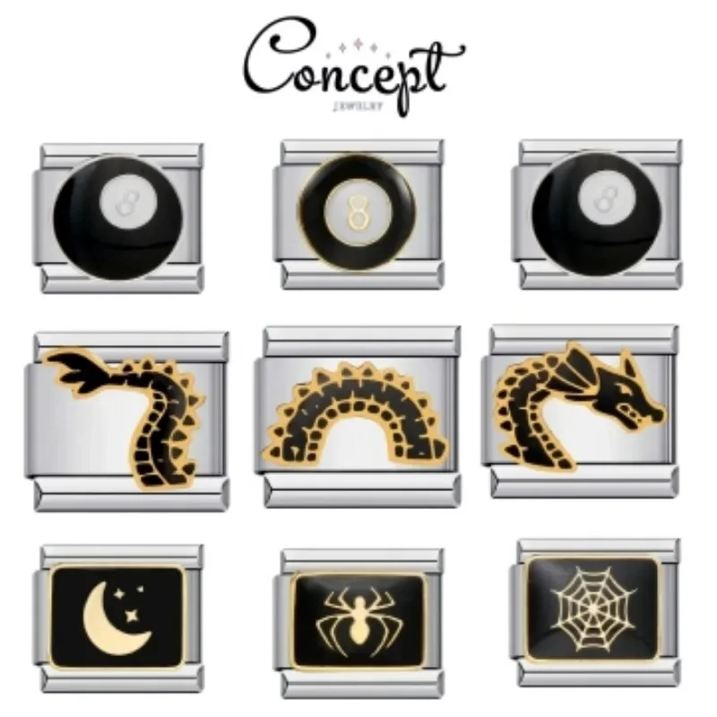 Готический черный браслет из нержавеющей стали