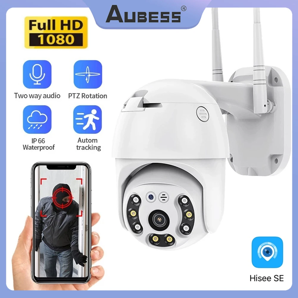 

2MP Full HD Wireless PTZ Camera 1080P Color Night Vision Wifi IP Camera Outdoor H.265 Ai Auto Tracking CCTV Surveillance Cam