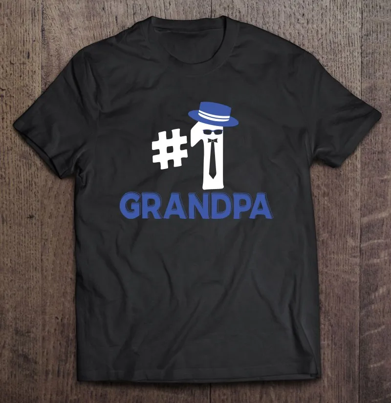 

Мужская хлопковая футболка с надписью «Number One Дедушка», «№ 1»