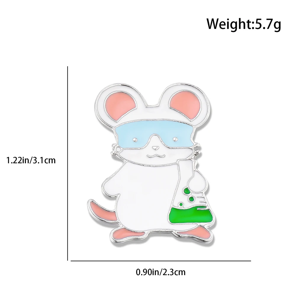 Милая мышь научный элемент коллекция животных значок с лацканами куртка