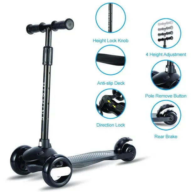 

GlideKick Scooter With Light - Black