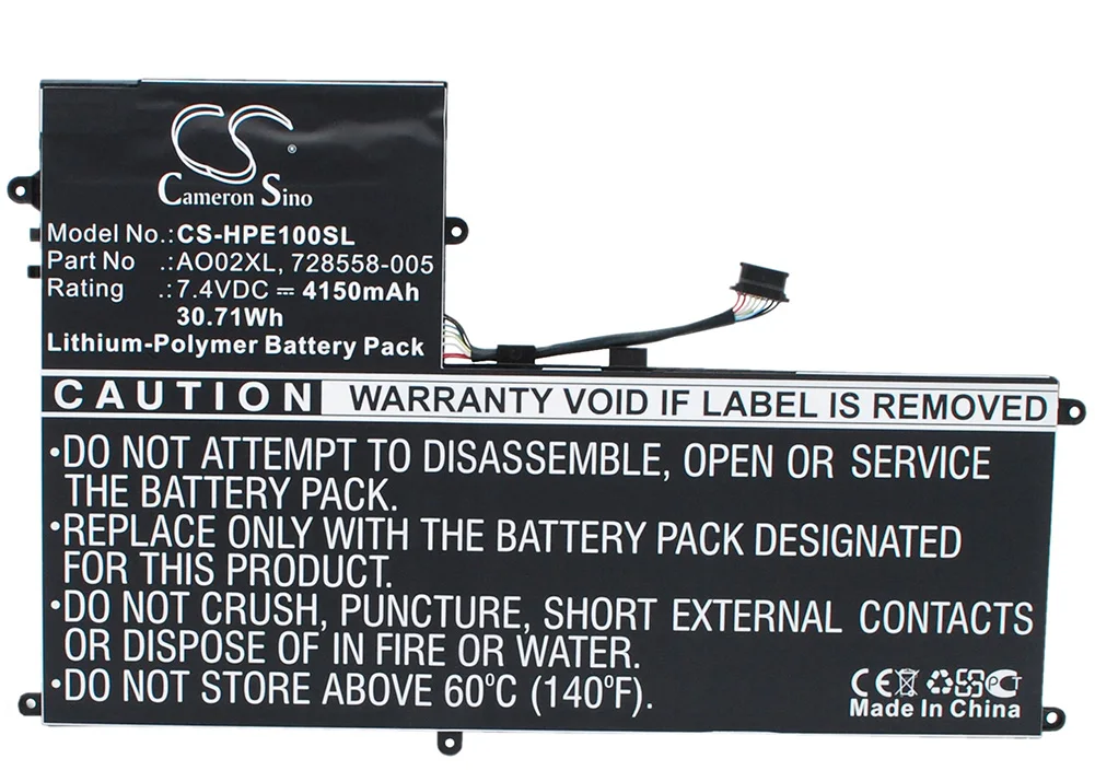 

Generic 4150mA Battery for HP ElitePad 1000 G2 (J4M81PA),ElitePad 1000 G2 (J4M83PA),ElitePad 1000 G2 (J4M84PA)