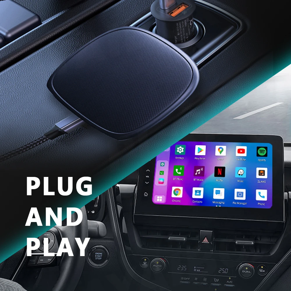 Carplay Ai Box Беспроводная система Android Авто Netflix Iptv 10 Qualcomm 8-ядерная Автомобильная