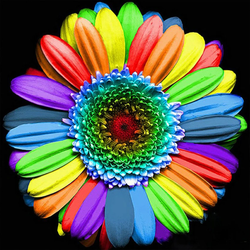 

Алмазная 5D картина «сделай сам» с радужными цветами, полная вышивка, круглая/квадратная вышивка крестиком, мозаика, рукоделие, декоративная...