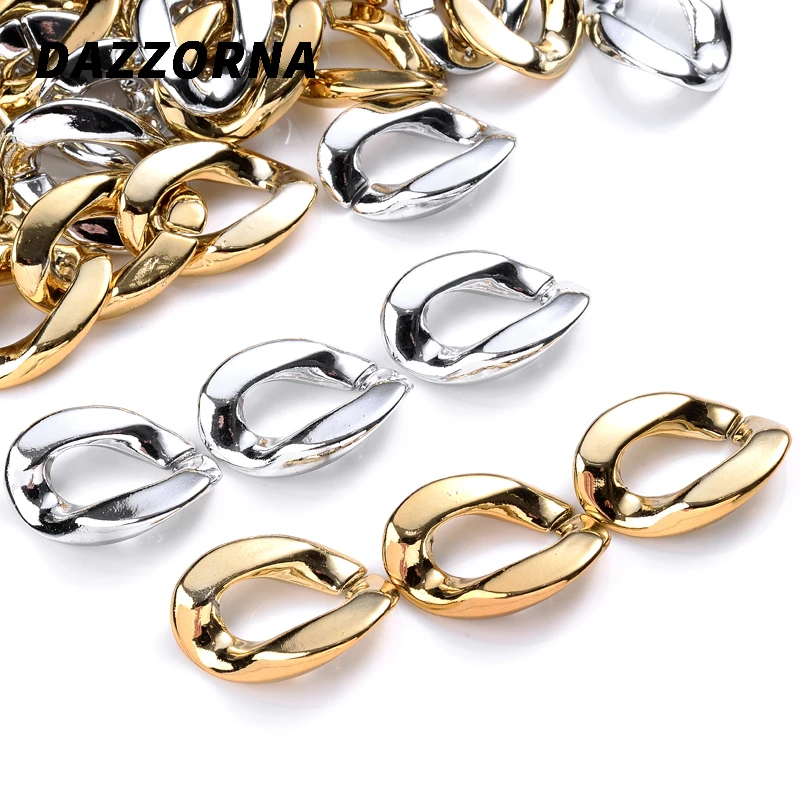 Цепочка-звено для изготовления ювелирных изделий, акриловая цепь для ключей, ожерелье, браслет, подарок, 30 шт./лот 16x23 мм