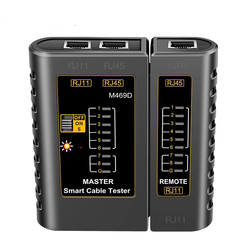 

Тестер сетевого кабеля M469D, тестер для сетевого кабеля RJ45 RJ11 RJ12 CAT5 UTP lan, сетевой инструмент для ремонта сети