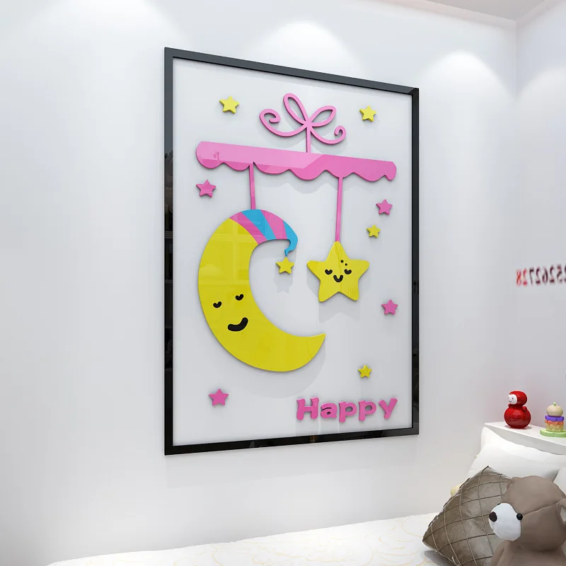 Ws49 3D акриловые настенные плакаты для детских комнат, спальни, творческие наклейки на стены дверей.