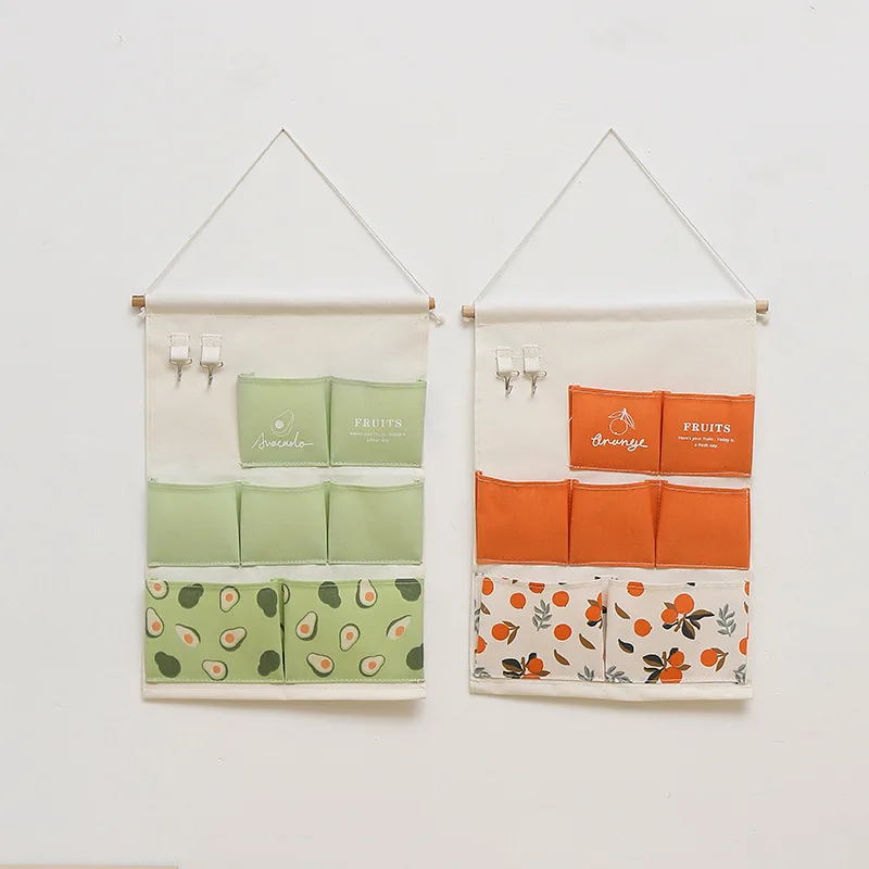 

Fruit Wall Mounted Storage Bag Cotton Hanging storage bag Closet Bra Sundries Wardrobe Jewelry Cosmetic Wall Pouch Organizer