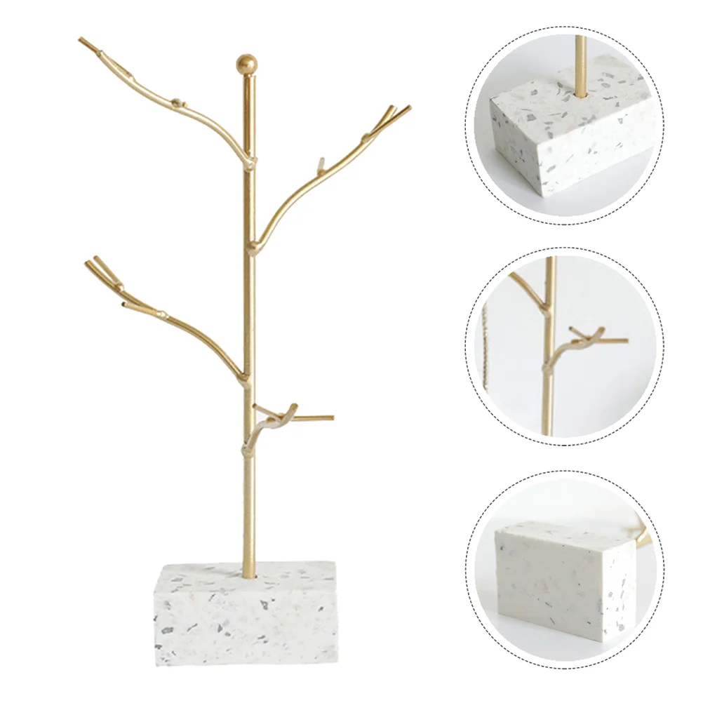 

Jewelry Tree Holder Display Necklace Stand Rack Bracelet Organizer Hanging Tower Hanger Earring Rings Tabletop Metal Style