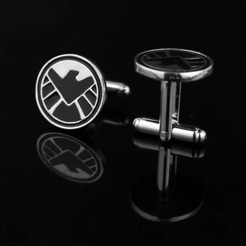

Marvel Organization S.H.I.E.L.D. Cufflinks Eagle Logo Hard Enamel Metal Cufflinks Men's Business Jewelry