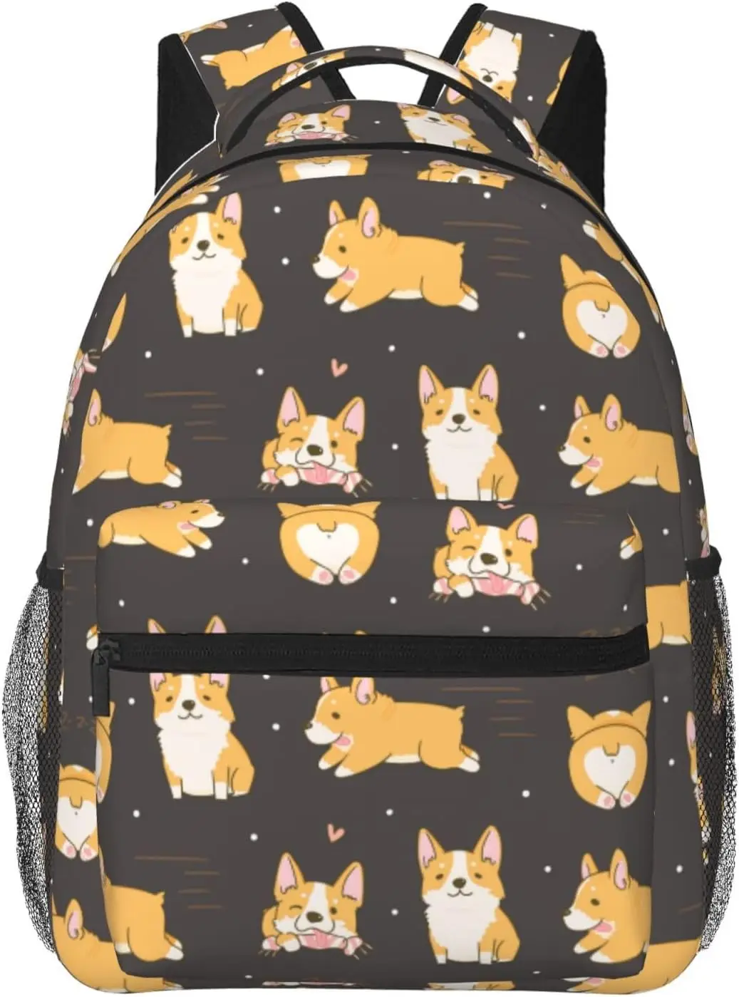 Kawaii Corgi Dog Pattern Lightweight Laptop Backpack for Women Men College Bookbag Casual Daypack Travel Bag