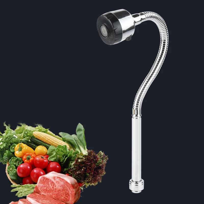 

Kitchen Faucet Sprayer Stainless Steel Swivel Spout Sink Faucet Pipe Fittings Single Handle Connection 360 Degree Rotatable