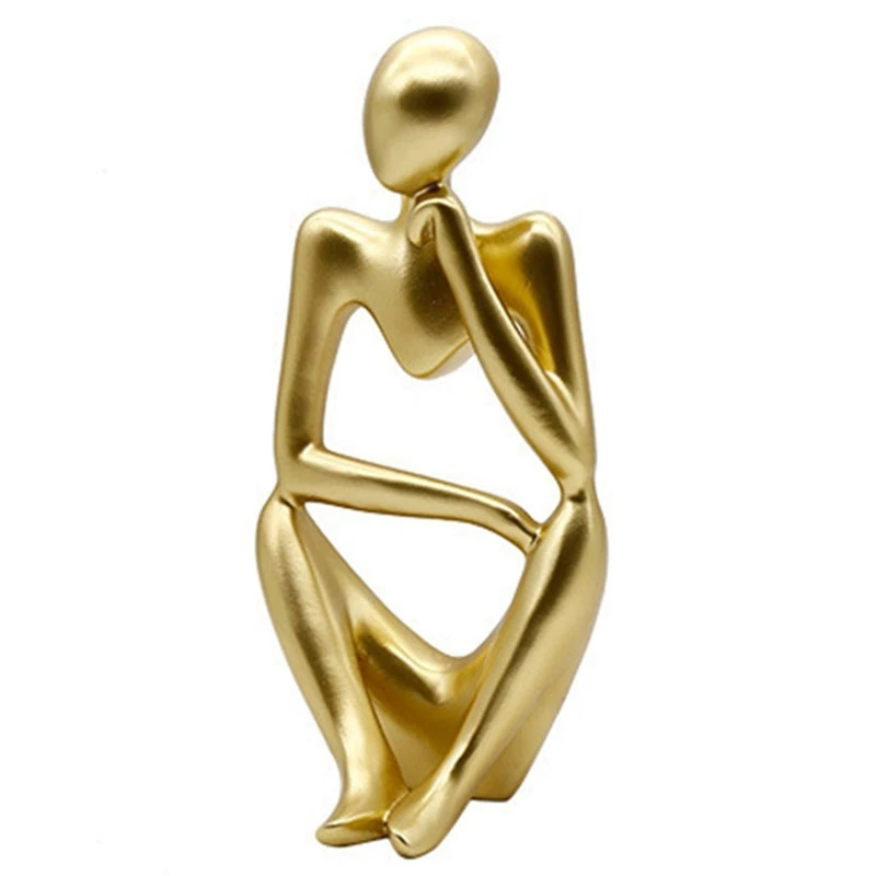 

Nordic Abstract Character Gold Decoration Home Ornament Drawing Room Office Sandstone Decor Gift Statue Sculpture
