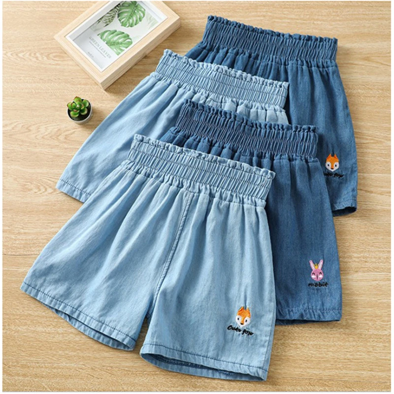

Summer Girls Boys Jeans Shorts Kids Clothes Baby Girl Boy Cotton Cartoon Rabbit Fox Denim Short Korean Toddler Casual Pants