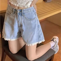 shorts women sweet japanese style lace loose high waist girls simple leisure all match version summer students female