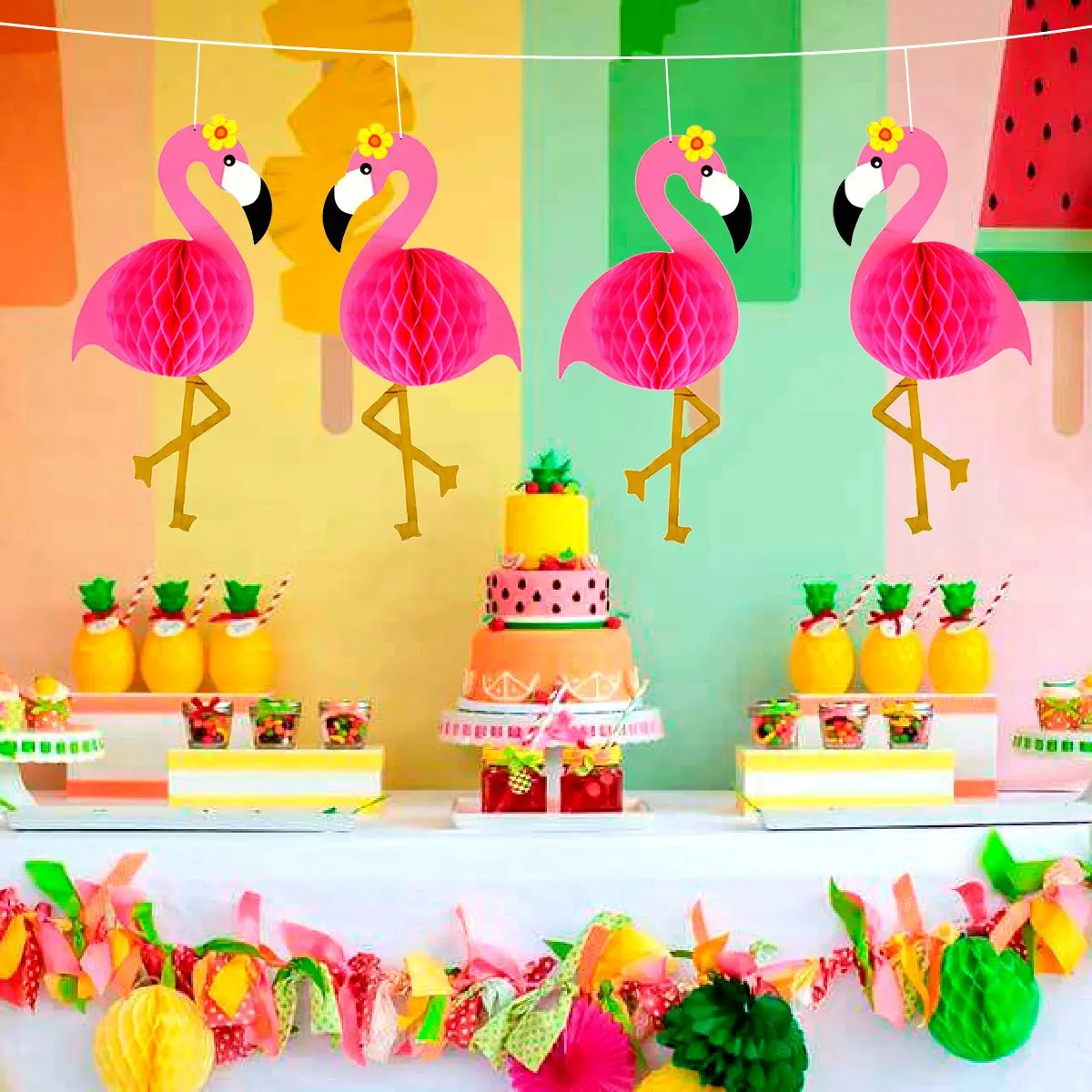 Hawaii Party Luau Flamingo Party Pink Flamingos Decor Pineapple Summer Wedding Party Birthday Girl Hawaiian Party Decor Tropical
