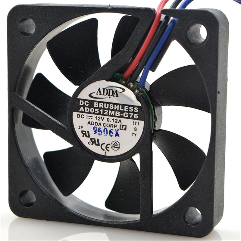Для ADDA AD0512MB-G76 DC 12V 0.12A 3 провода 5 см 5010 50x50x10 мм двойной шарикоподшипник охлаждающий