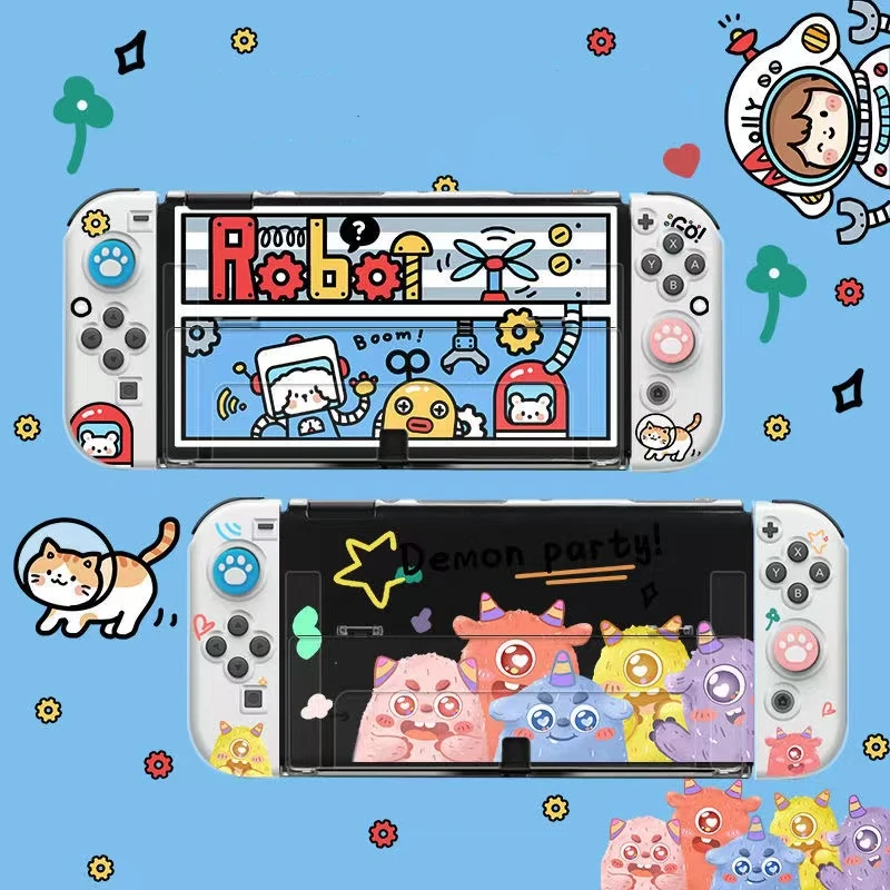 

For Switch OLED Transparent Protective Shell NS Controller Joy-Con Split Cover Protection Case Nintendo Switch Accessories