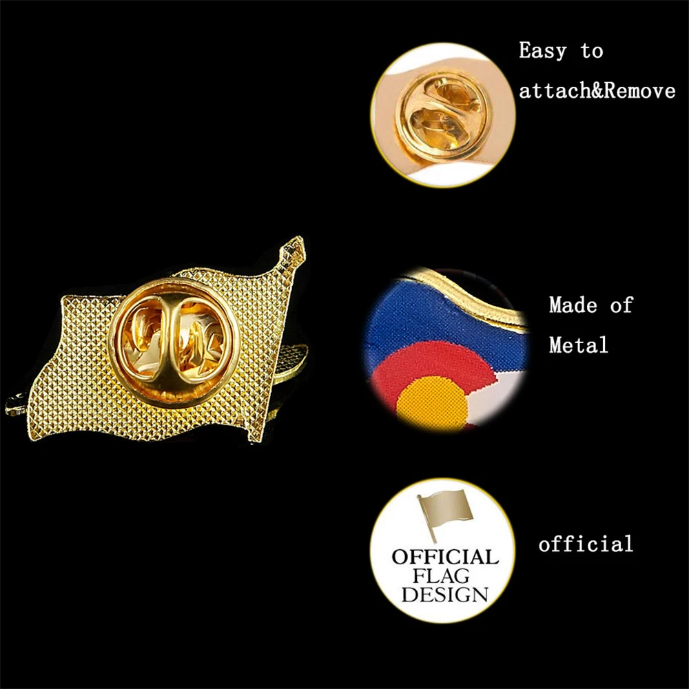 США штат Колорадо металлический значок булавка для лацканов курток одежды