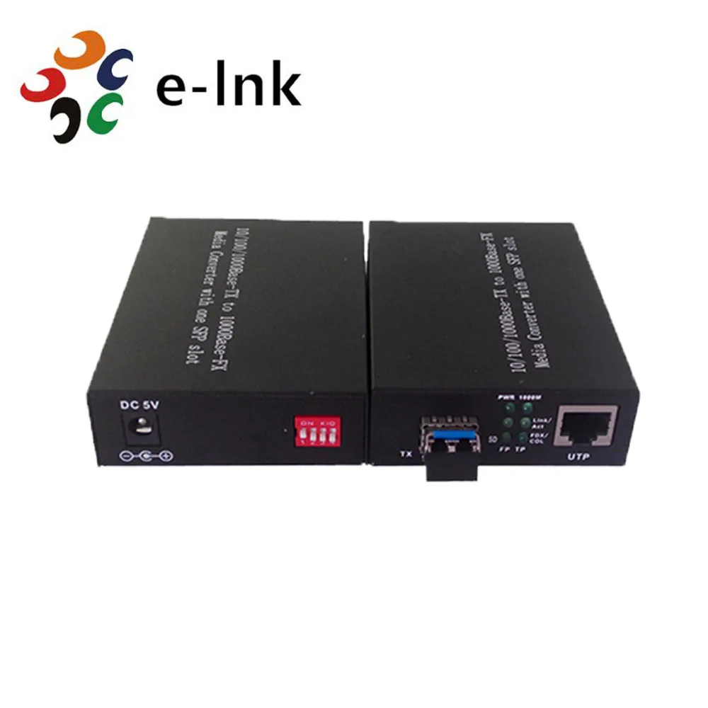 Медиаконвертер 10/100/1000Base-T в 1000Base-X SFP с переключателем DIP и трансивером