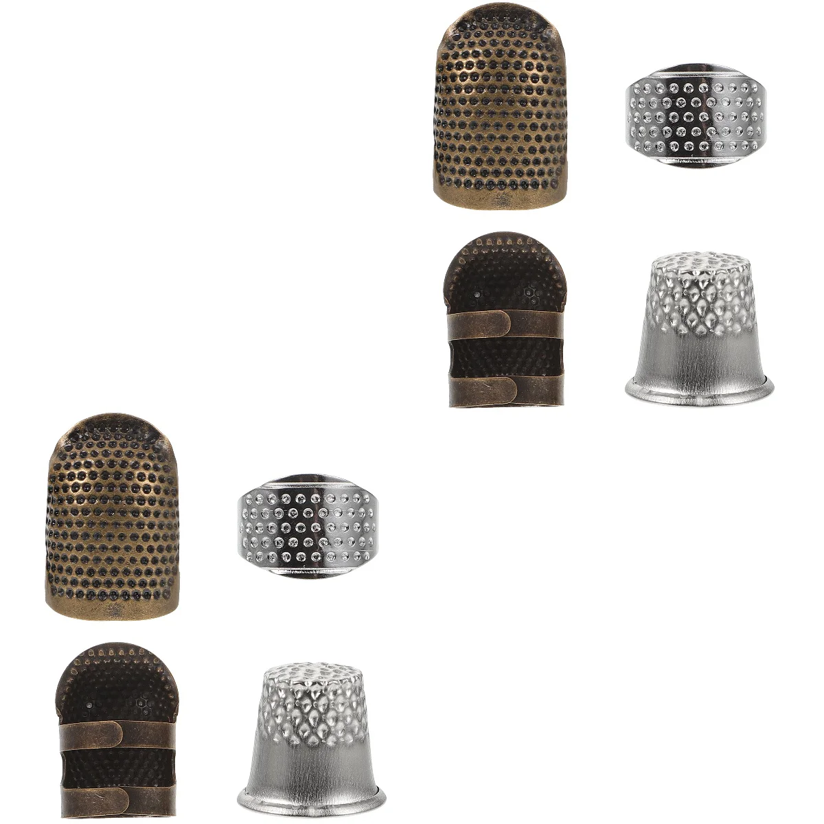 

Thimble Finger Sewing Shield Thimbles Fingertip Metal Protector Thumb Grip Diy Embroidery Quilting Adjustable Ring Copper