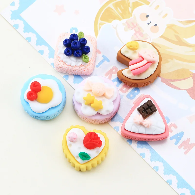 

10Pcs Candy Cake Material Kit 3D Resin Flat Cabochons Embellishment Apple Diy Wedding Hairpin Accessories Scrapbook Craft