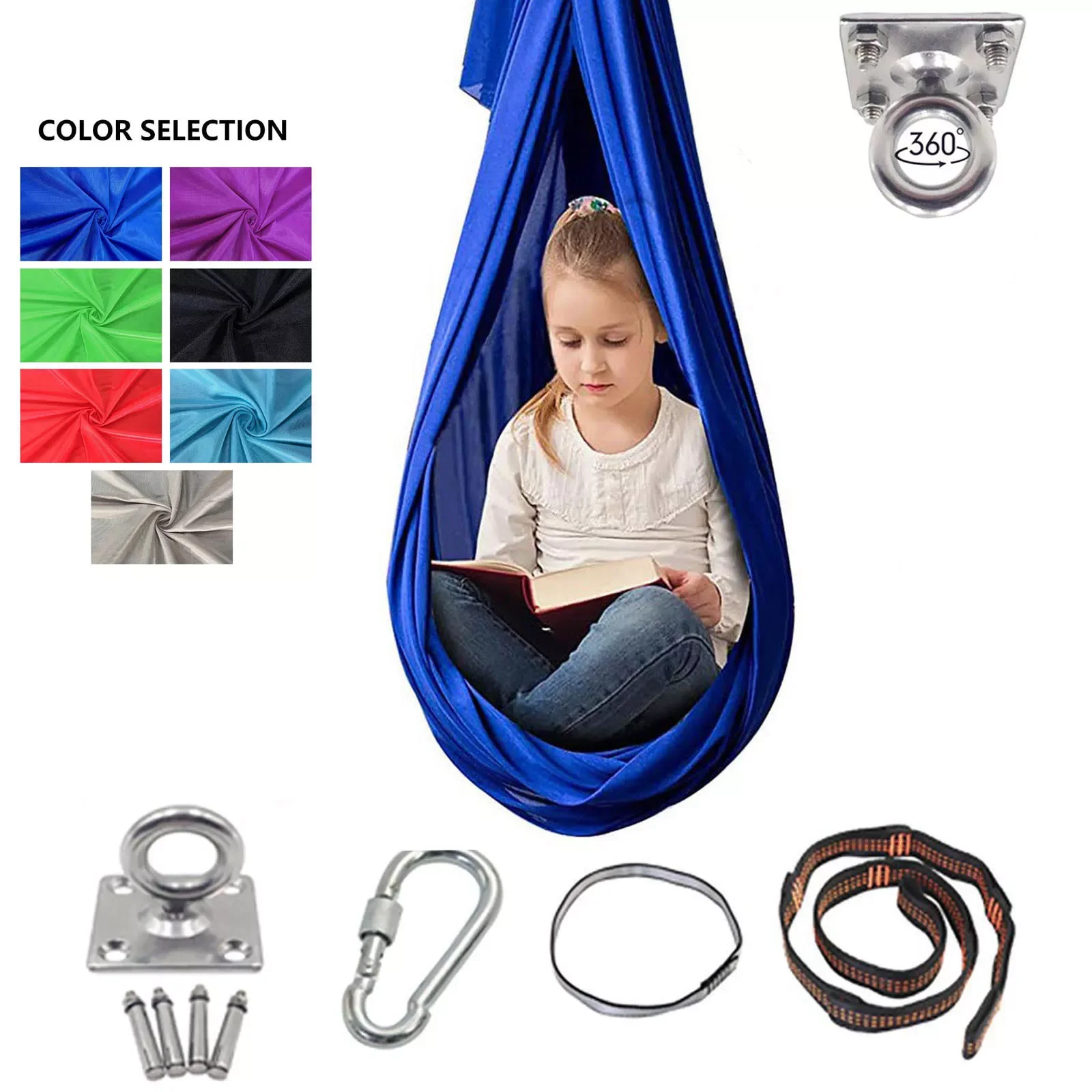

Kids adult Cotton Outdoor Indoor Swing Hammock for Cuddle Up To Sensory Child Therapy Soft Elastic Parcel Swing