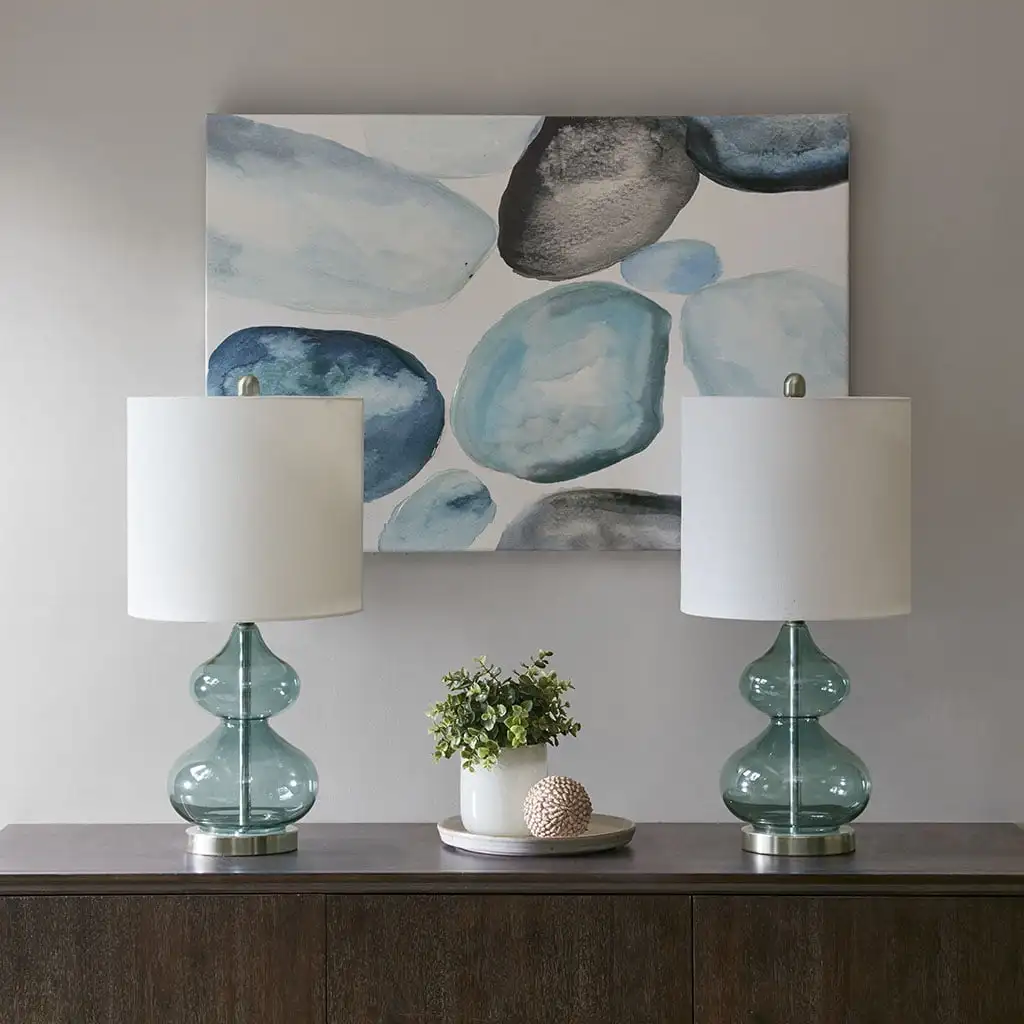 

Ellipse Curved Glass Table Lamp, Set of 2