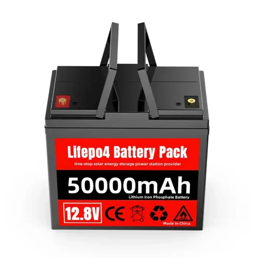 

12V 50Ah Lithium Iron Phosphate Battery LiFePO4 Built-in BMS LiFePO4 Battery for Solar Power System RV House Trolling Motor