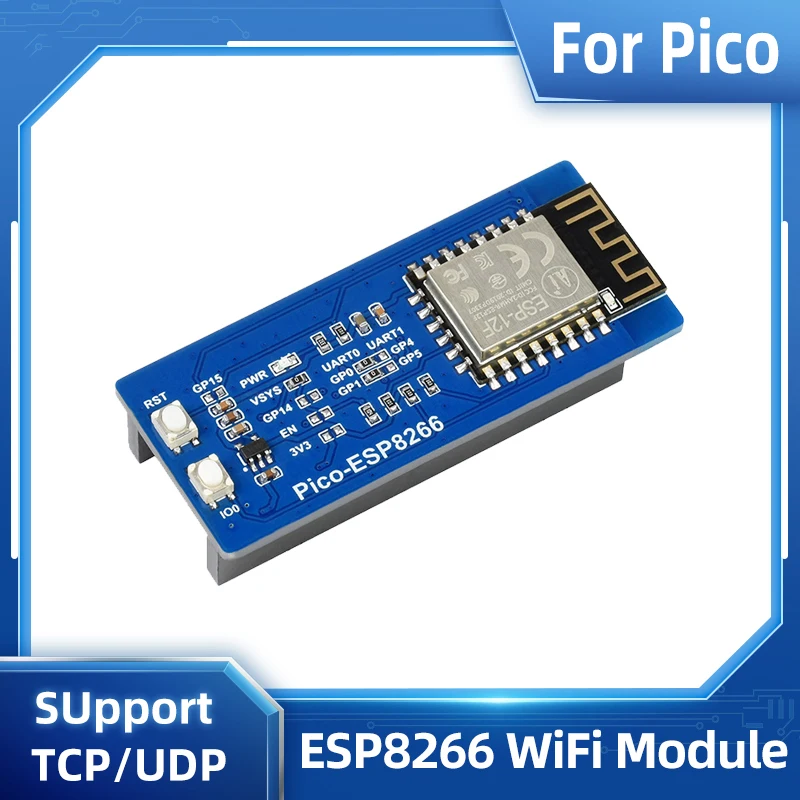 Raspberry Pi Pico ESP8266 WiFi Module f Wi-Fi Expansion Module STA AP STA+AP IEEE 802.11b/g/n  Supports TCP/UDP Protocol