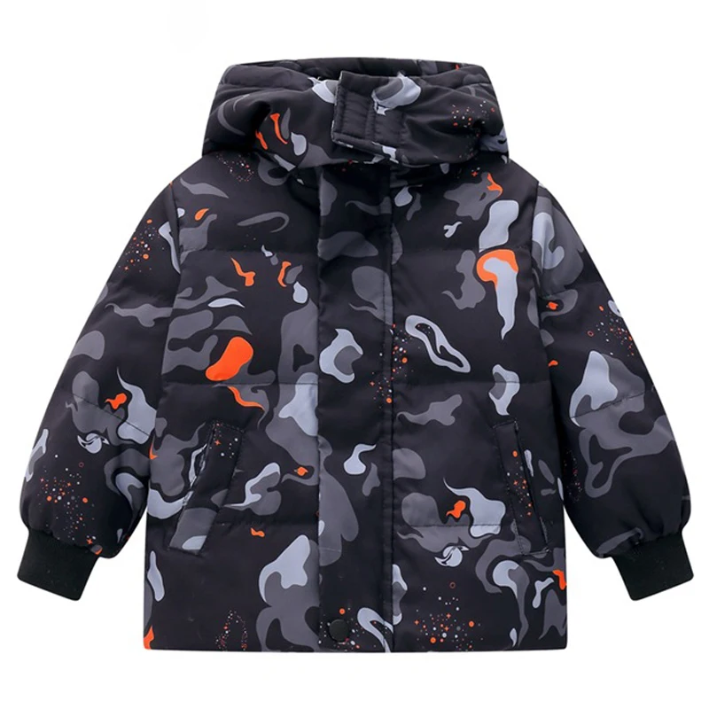 

2022 winter new style boys and girls thick camouflage down jacket warm long sleeve children's clothing 90% white duck down jacke