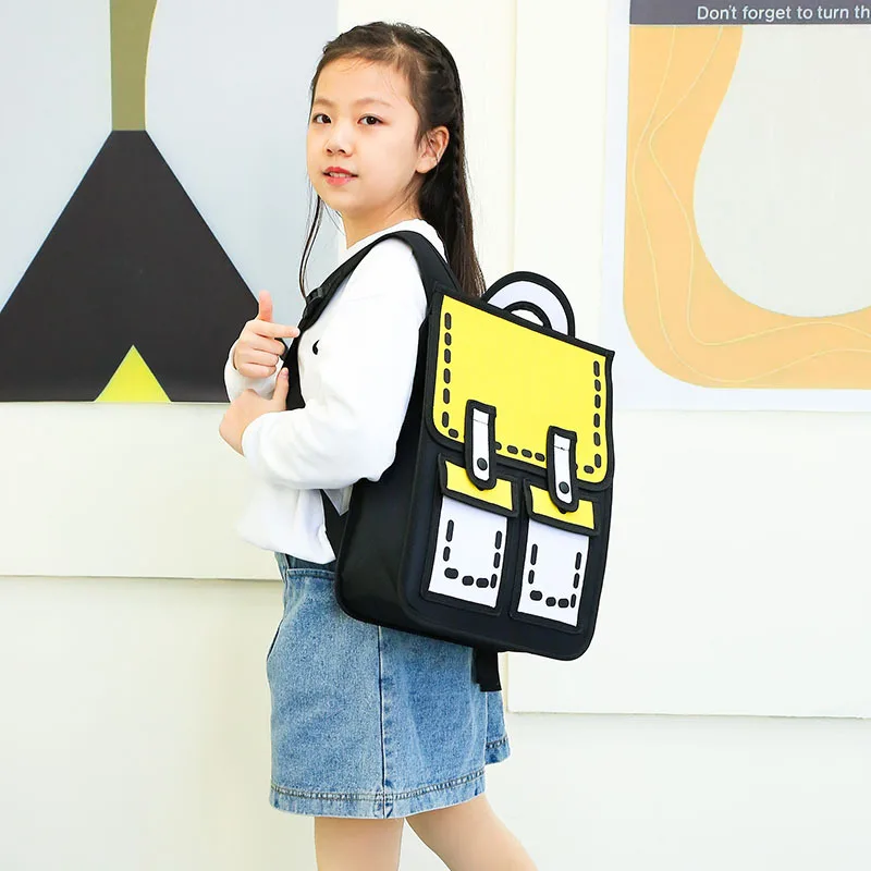 Children DIY Schoolbags for Boys Girls New Primary School Students Backpack In Kindergarten Large Capacity for Travel