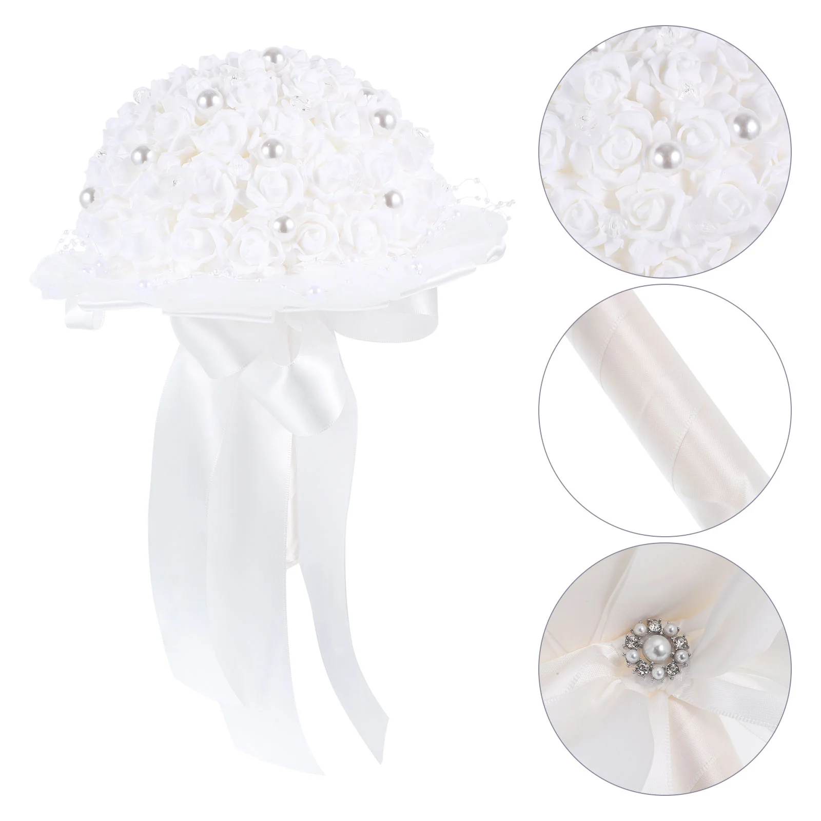

Bouquet Wedding Satin Bride Flower Bridalbridesmaid Artificial Bouquets Delicate Decoration Romantic