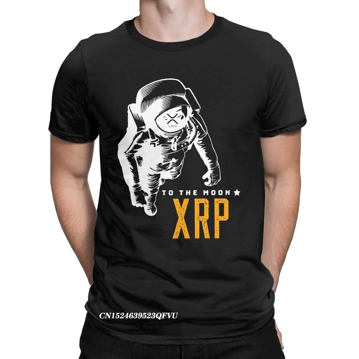 Amazing Ripple XRP Moon Tee Shirt Men Crew Neck Cotton Tops T Shirts Bitcoin Crypto Harajuku Tees Party Clothing