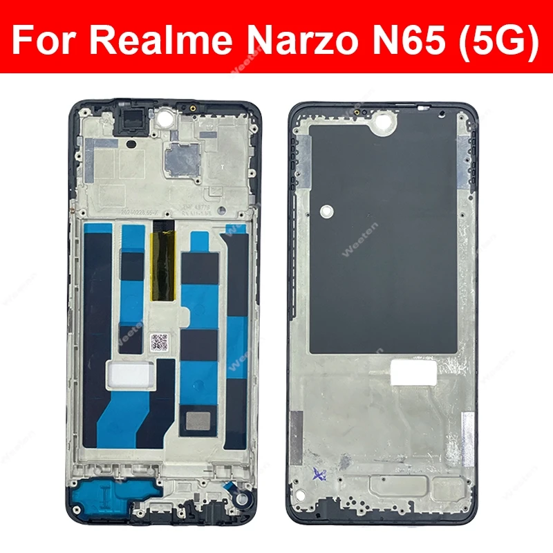 Для Realme Narzo N53 N55 N63 N65 Note 50 4G 5G Передняя рамка Корпус ЖК-дисплея Крышка корпуса