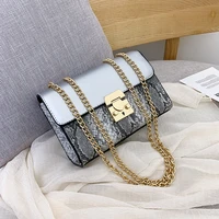 luxury brand small square bag snakeskin pattern exquisite bag internet celebrity shoulder bag leather ladyxie kua bag