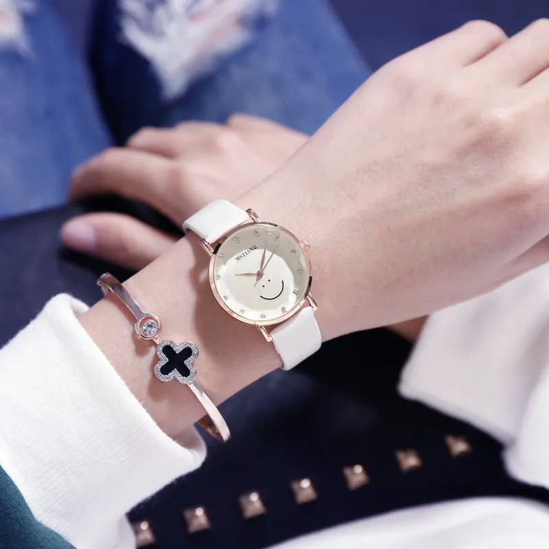 Часы наручные для девочек универсальные простые милые кварцевые часы с алмазным