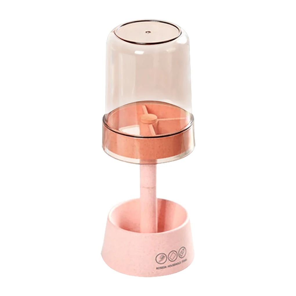 

Toothbrush Holder Lamp Shape Wheat Straw Organizer Mouthwash Cup Bathroom Toilet Countertop Stand Accessories Blue Type 2