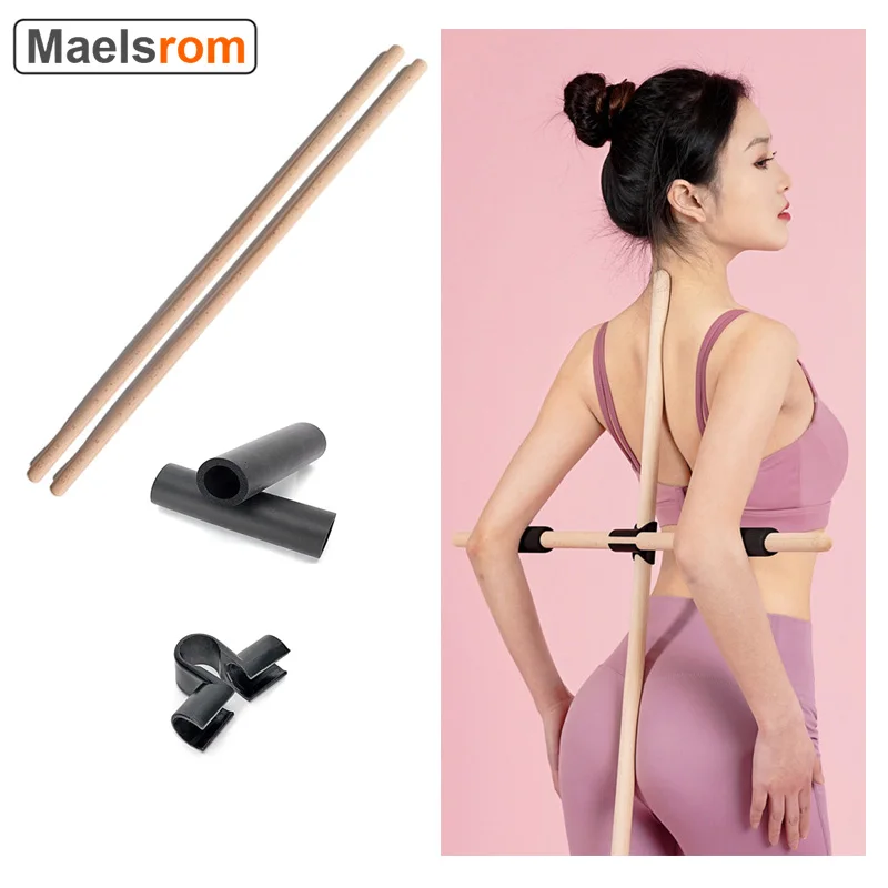 

Cross Yoga Stick Fitness Shape Wooden Stick Open Shoulders Open Back Standing Posture Correct Hunchback Correction Back Massager