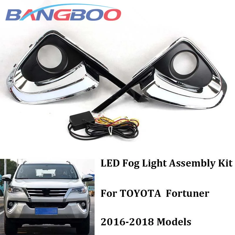 

Автомобильные противотуманные фары на передний бампер, дневсветильник ходовые светодиодсветодиодный огни для Toyota Fortuner 2016 2017 2018, 2 шт.