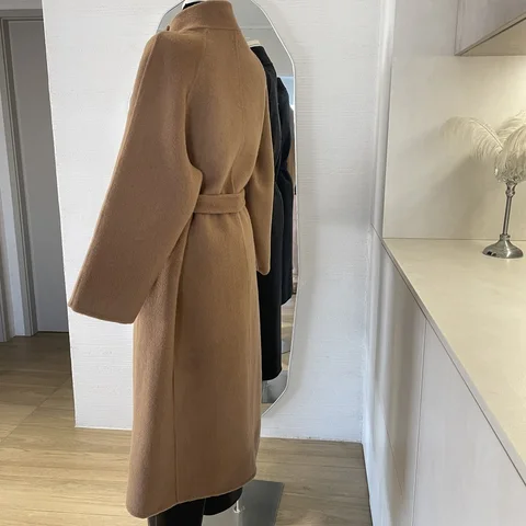 DNBS женское пальто весна/осень полиэстер черный/верблюжий