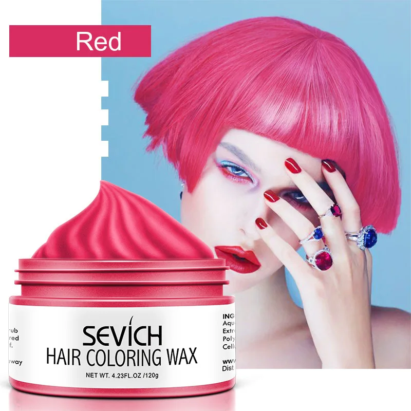 120g Fashion Temporary Color Dye Mud Salon Hair Wax Cream Styling Modeling Pomade Sliver Grandma Green Hair Dye for Man Women