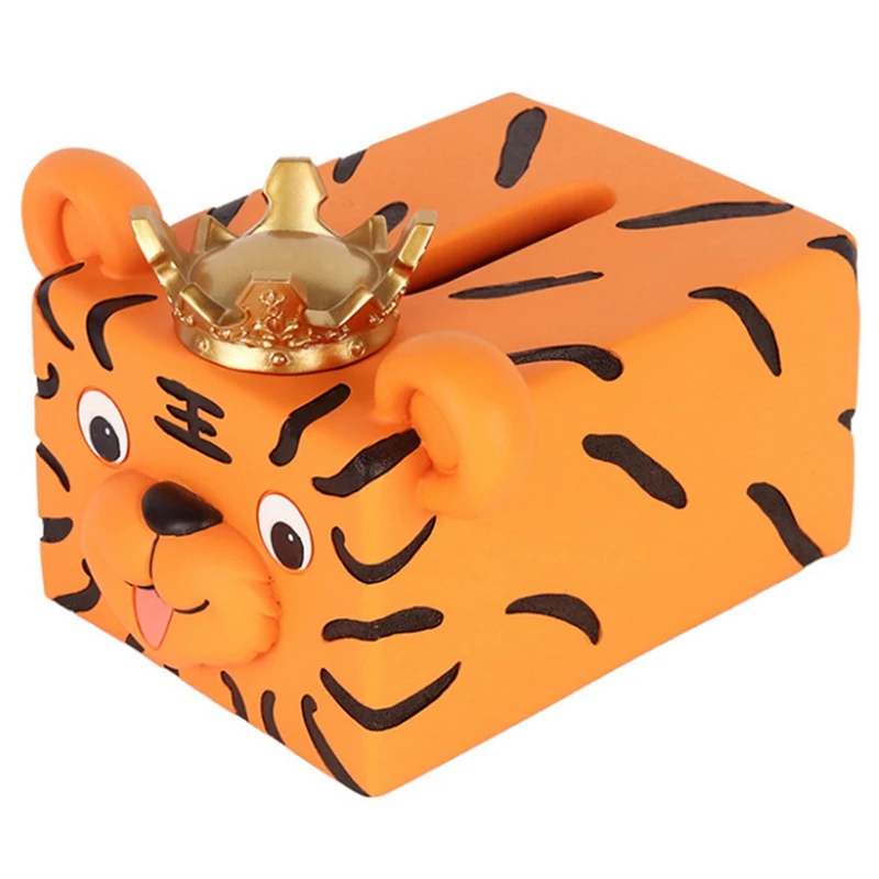 

Креативная коробка для салфеток в виде тигра, украшение для стола, бумажная коробка, орнамент из смолы, украшение для дома