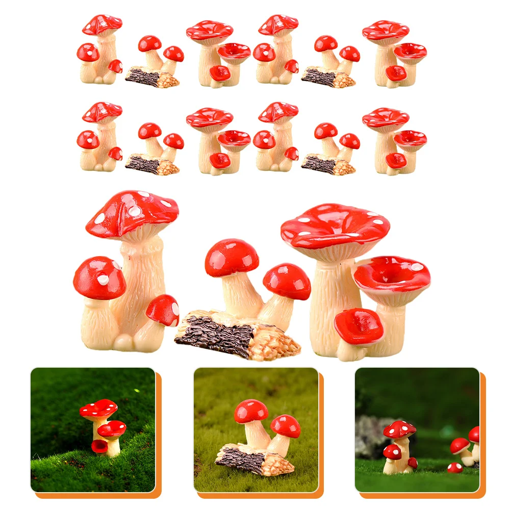

Mushroom Mushrooms Mini Garden Decorations Decorfor Cake Figurines Fake Micro Resin Miniature Ornament Accessories Topper Crafts