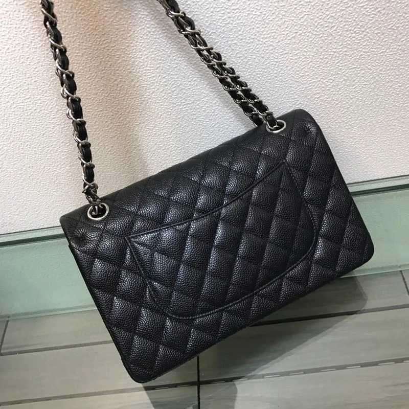 

Designer bag Classic Chain Flap Bag CF A01112 Medium Size 25.5cm Shoulder Underarm bag Handbag Lattice Genuine Leather Lady bags