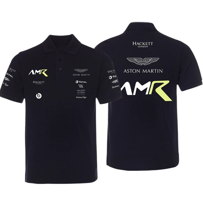 

2022 Summer New Aston Martin F1 F1 Polo, WEC Vettel Racer T-Shirt, Casual Sweatshirt, Outdoor Travel Shirt