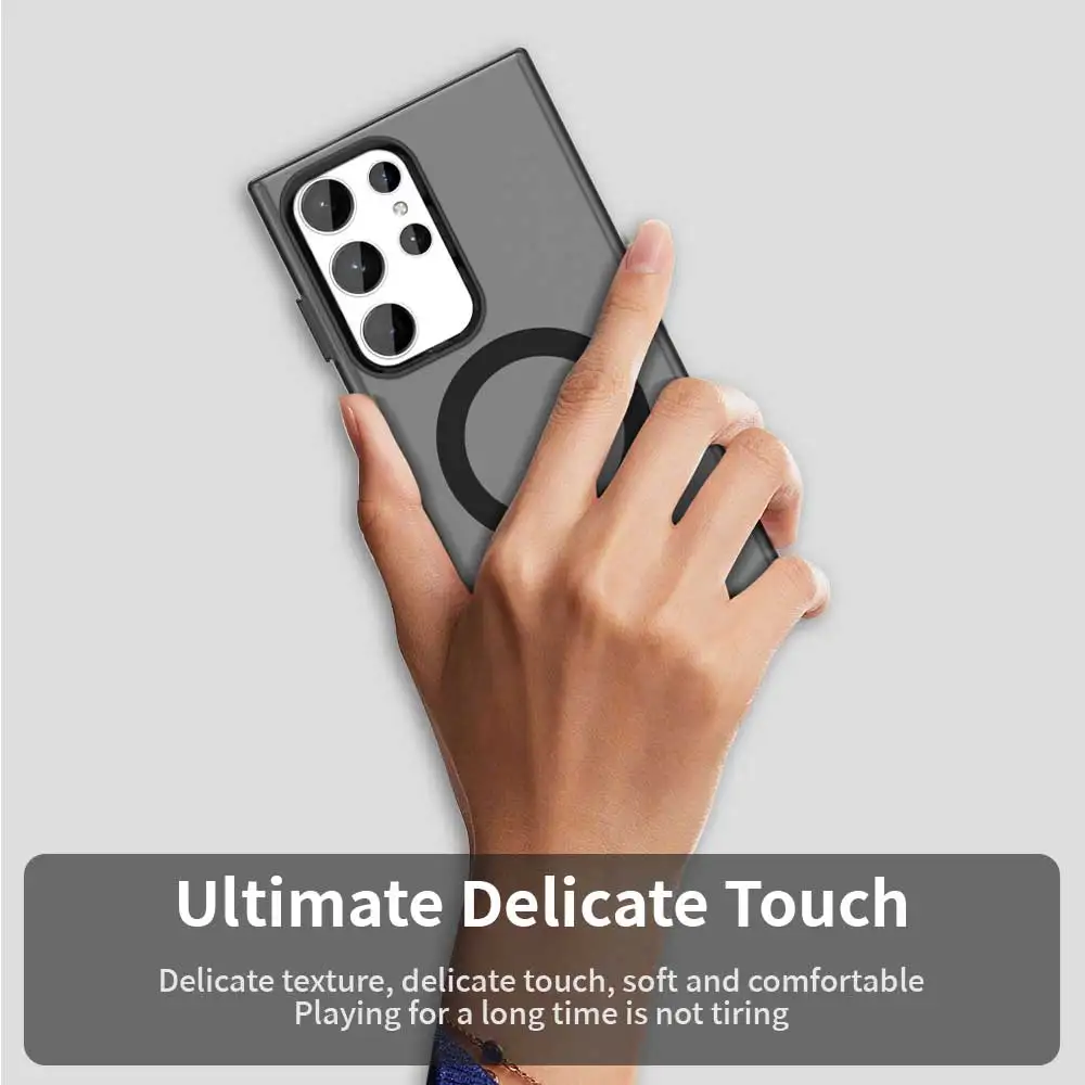 Магнитный чехол карамельного цвета для Samsung Galaxy S24 Ultra S23 Plus FE S24FE S23FE Magsafe