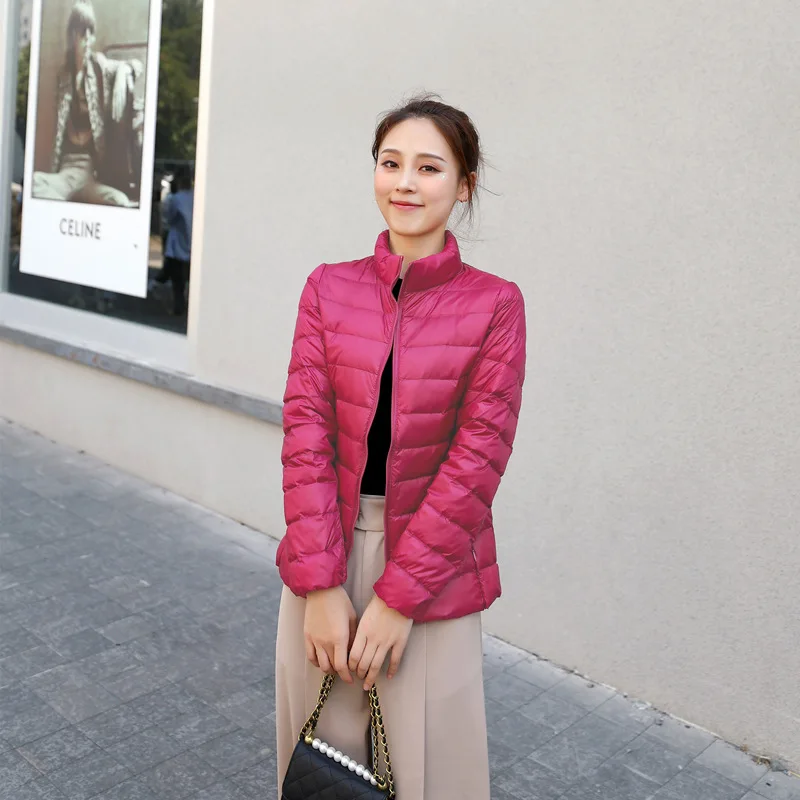 Women Solid Colors Zipper Oversized Hooded Jackets Autumn Witner Casual Commute Overwears New Fashion Warm Light Short Down Coat