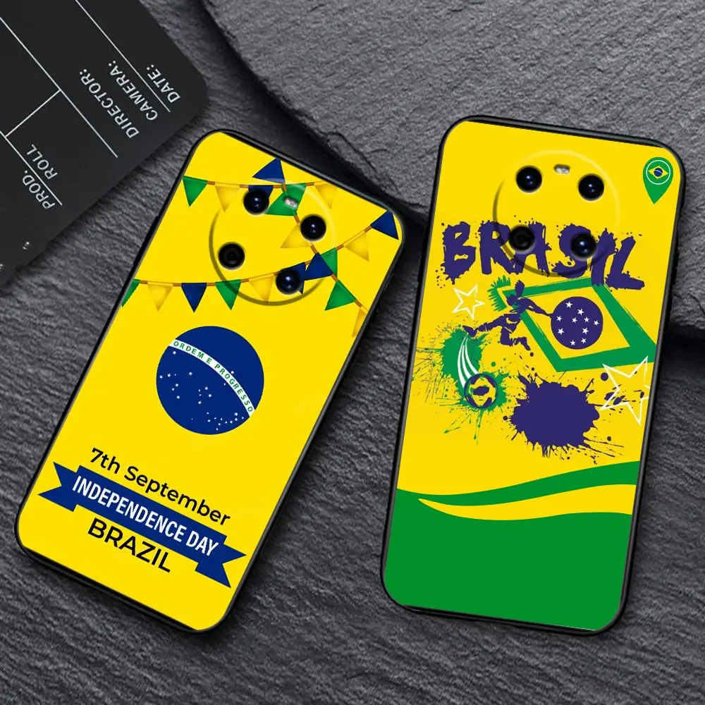 Phone Case For HUAWEI P50 P40 P30 P20 P10 P9 P8 Plus MATE 30 20 20X 10 9 8 Pro Lite Case Funda Coque Shell Cover Flag Of Brazil